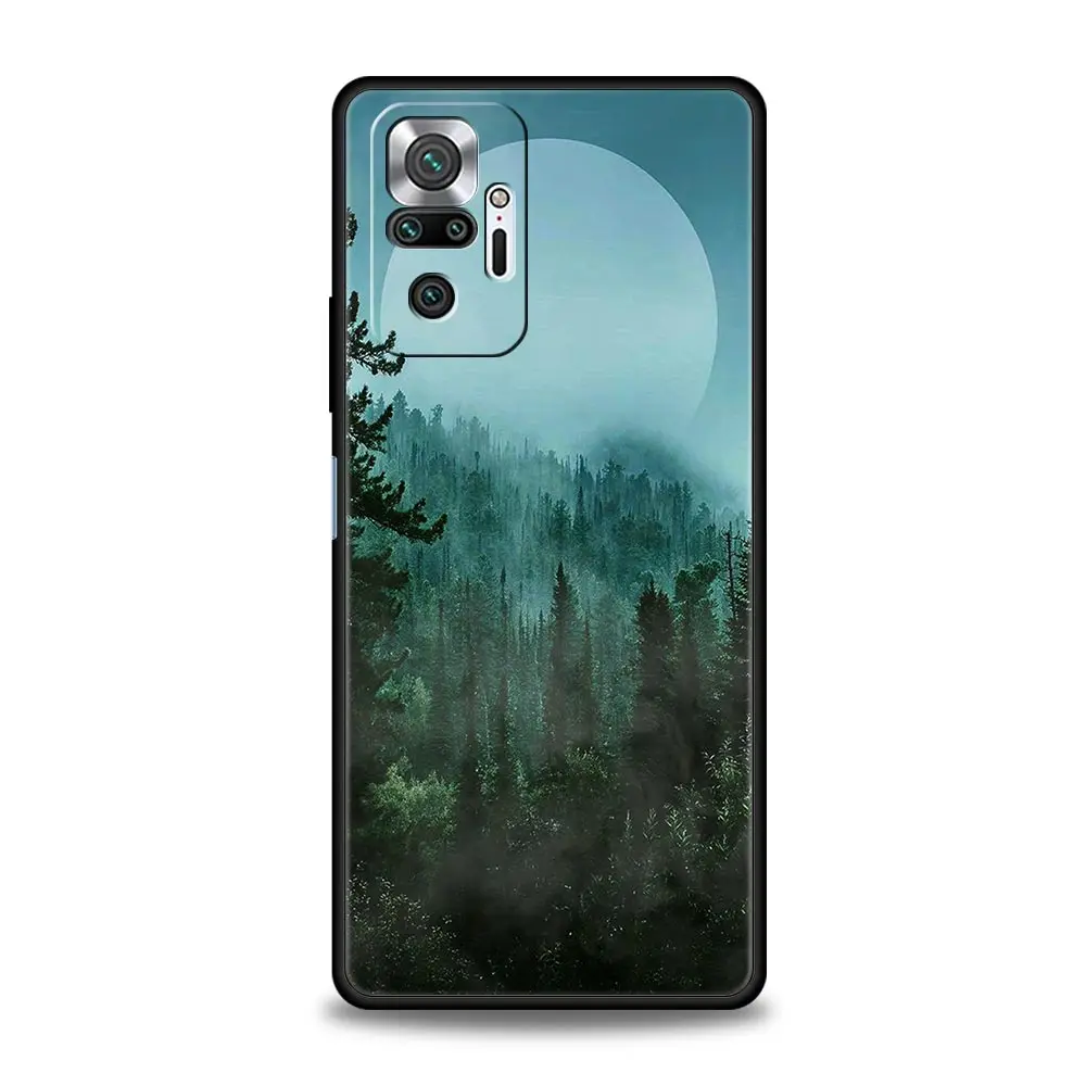 Funda de teléfono para Xiaomi Redmi Note 13, 12, 5G, 9S, 9, 8, 10, 11 Pro, 9T, 13C, 12C, 10C, 9C, 9A, 7 Pro, cubierta de silicona suave, geometría del bosque, madera - imagen 5