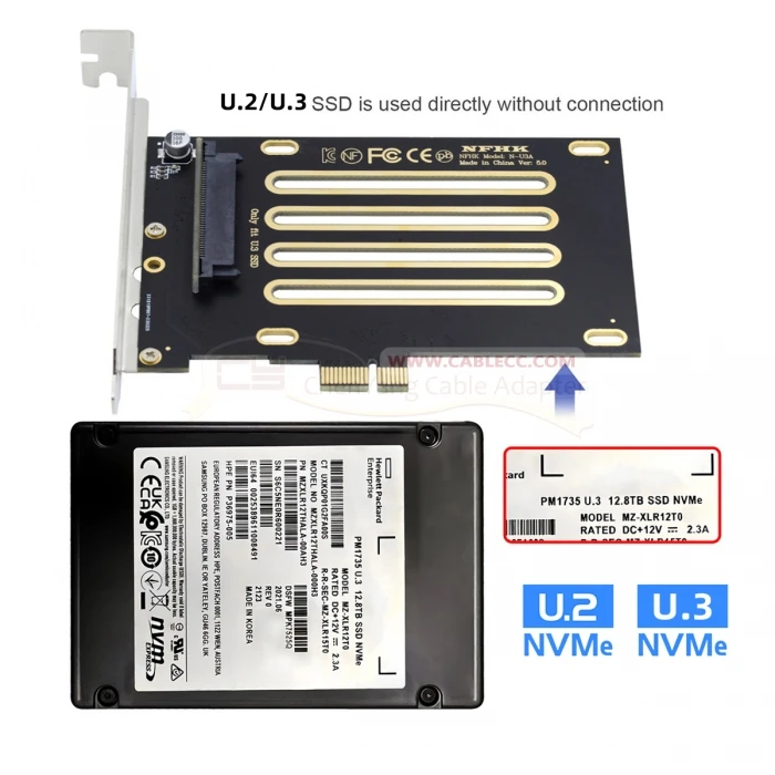 Una placa de computadora en negro y dorado con una pegatina