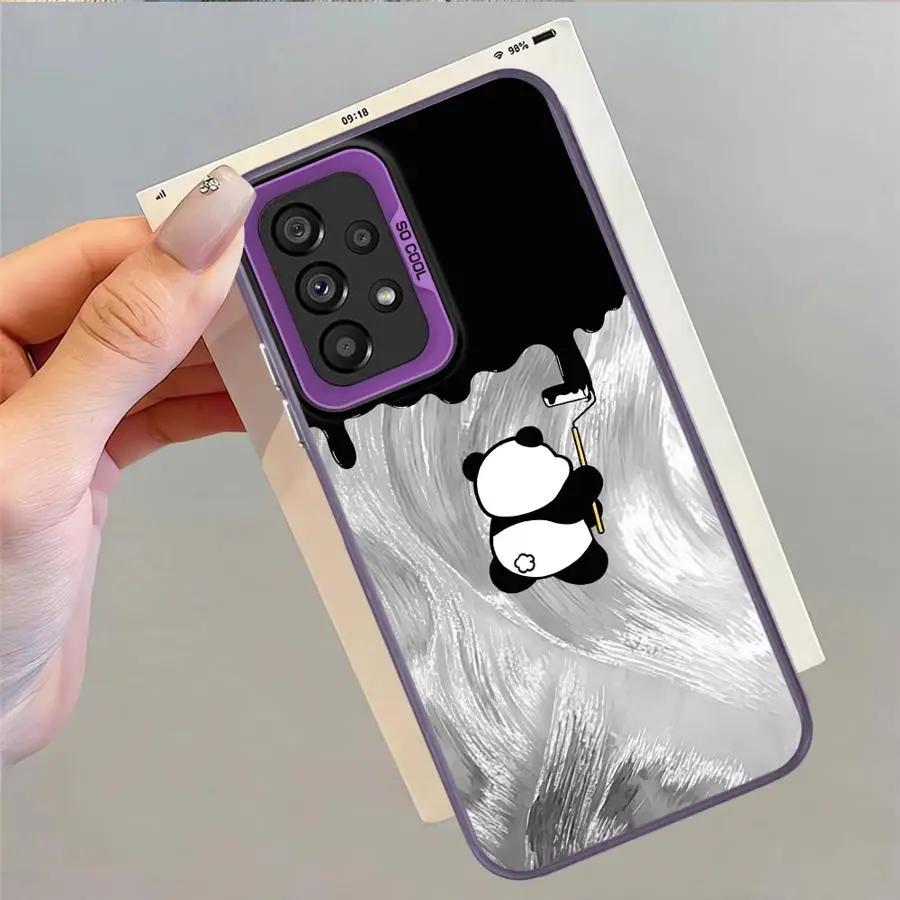 Funda trasera de teléfono para Samsung Galaxy S23 Note 20 Ultra S24 FE S21 S22 S23 S25 S20 Plus Panda de dibujos animados - imagen 2