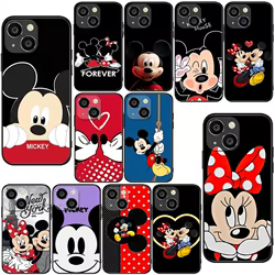 BK-22 Funda blanda Mickey y Minnie para iPhone 11 12 13 14 Mini Plus Pro Max