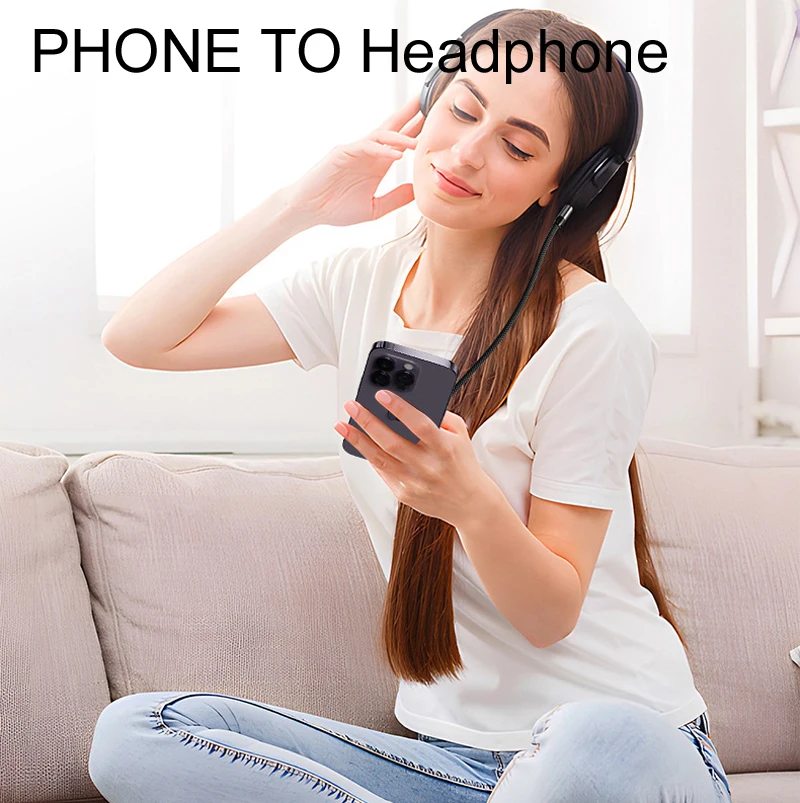 Adaptador de Audio Lightning a conector de 3,5mm, Cable auxiliar para auriculares, adaptador USB tipo C a 3,5, OTG tipo C para iphone, Xiaomi, Oneplus, 0,5 m/3m - imagen 5