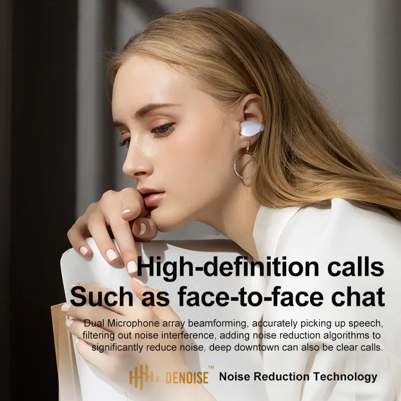 Auriculares inalámbricos de conducción ósea, cascos con Bluetooth 5,3, Clip para la oreja, Control táctil, Auriculares deportivos con micrófono - imagen 2