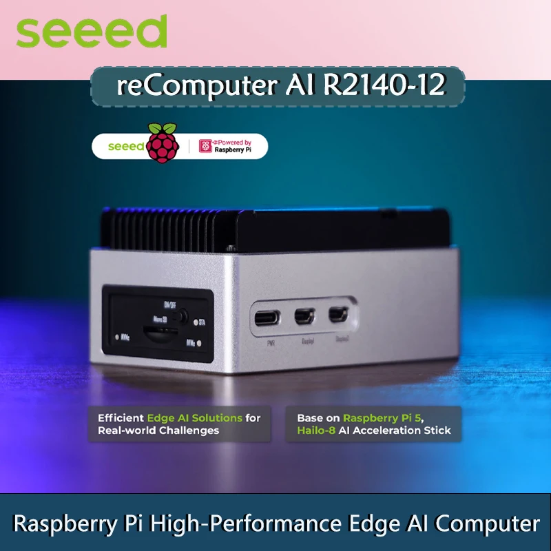 reComputadora AI R2140-12 - Computadora Raspberry Pi Edge AI de alto rendimiento basada en Raspberry Pi 5