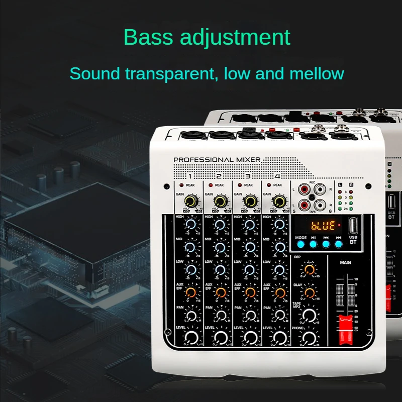 Mini mezclador puesta en escena de carretera boda USBMP3 Bluetooth MX400MIN mezclador de audio tarjeta de sonido profesional para estudio, sonido de canto - imagen 3