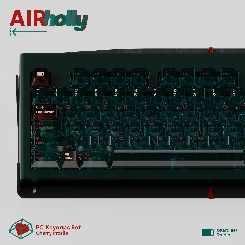 Juego de teclas con tema AirHolly, tapa de teclado translúcida personalizada con perfil de cereza para PC, accesorios de teclado mecánico para juegos, regalo - imagen 2