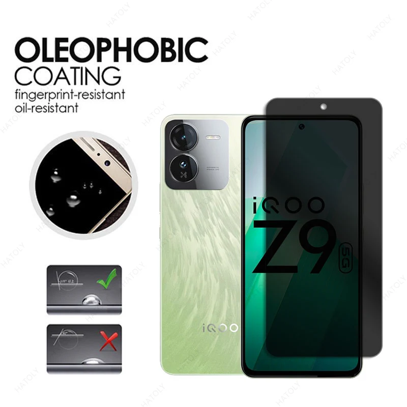 Protector de pantalla de privacidad para vivo iQOO Z9, cristal frontal Global para iQOO 12, Protector de lente de cámara de vidrio antiespía para vivo V40 SE