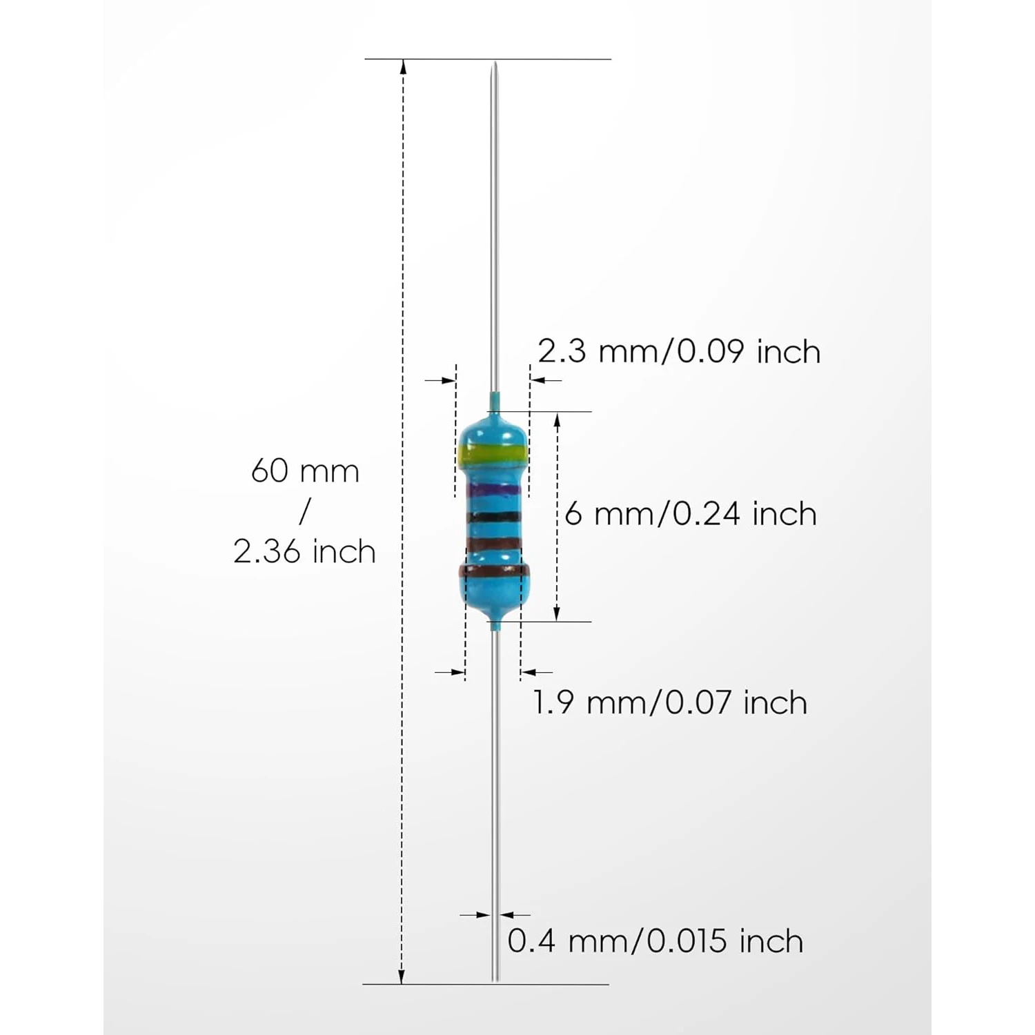 Kit de resistencias de 1000 piezas 1/4 W +-1% Kit surtido de resistencias de película metálica premium, 25 valores (1 Ohm-1M Ohm) 40 cada una, tabla de pruebas y bricolaje - imagen 4