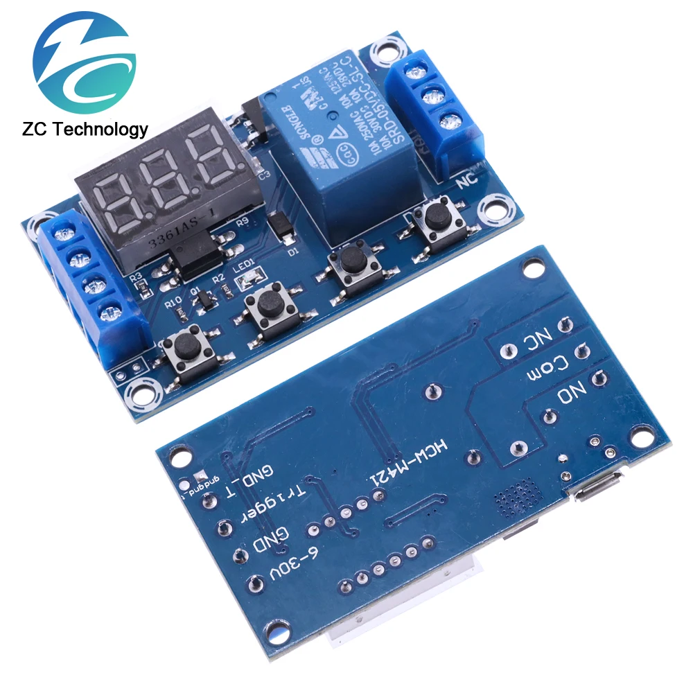 Temporizador de retardo de ciclo de automatización, interruptor de Control de apagado, relé de tiempo de retardo, CC 6-30V, soporte Micro tipo c, USB 5V, pantalla LED, 6V, 9V, 12V, 24V - imagen 3