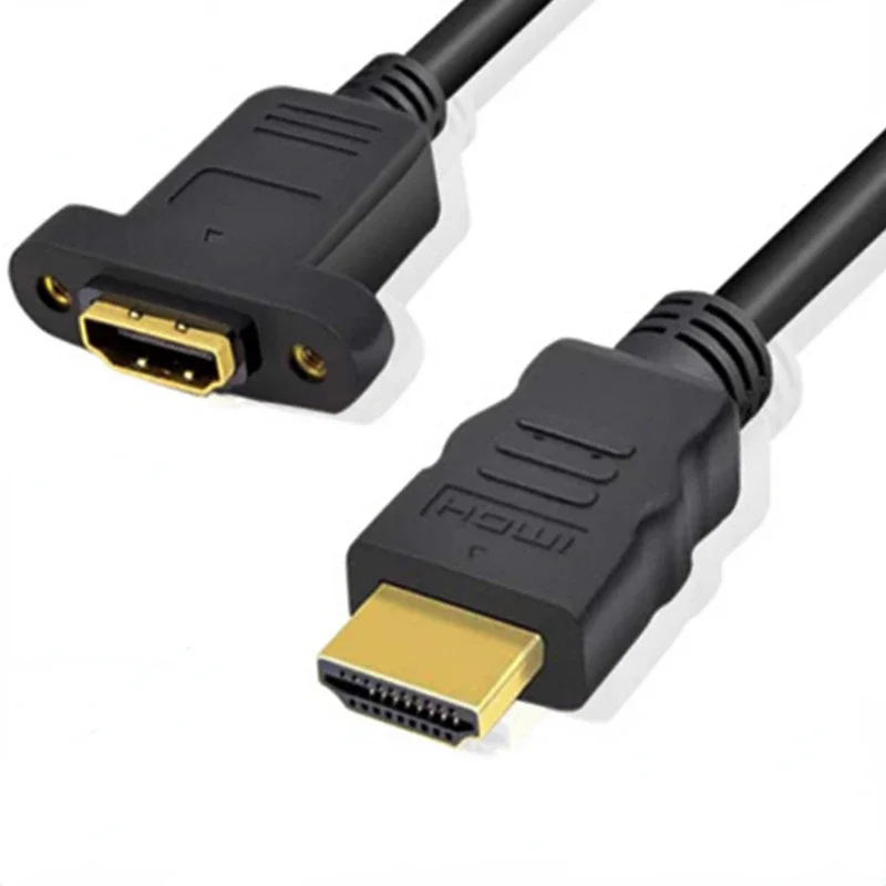 Cable Extensión HDMI Macho Hembra Montaje Panel Chapado Oro 1080P - imagen 5