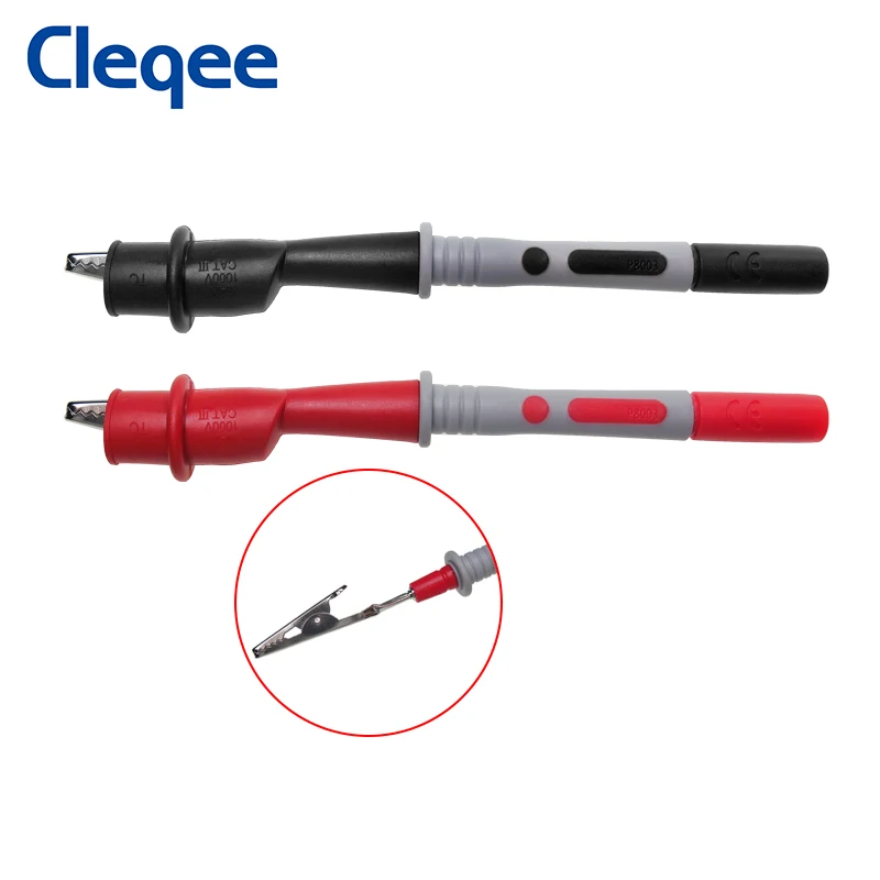 Kit de fils de Test P1308B, 8 pièces, fiche banane de sonde au crochet de test, câble de multimètre remplaçable, pince crocodile - imagen 5