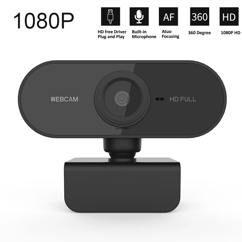 Mini cámara web HD de 1080P, micrófono, interfaz USB, compatible con ordenador portátil de escritorio, videollamada en vivo, conferencia
