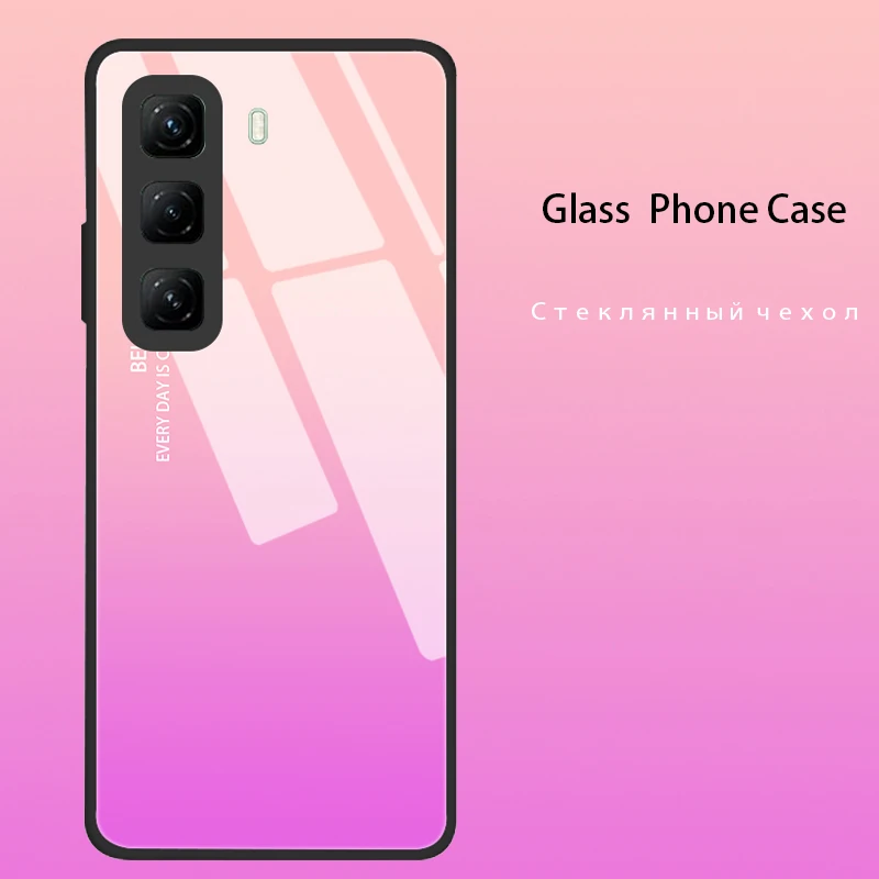 Funda de teléfono de vidrio templado para Infinix Hot 50 Pro Plus, funda trasera dura de lujo para Infinix Hot50 Pro + 4G Capa Hot 50i 50 5G - imagen 2