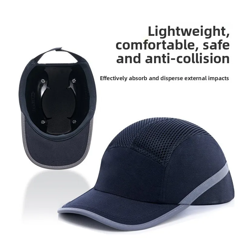 Gorra de seguridad para el trabajo, gorra de béisbol, casco protector, peso ligero, anticolisión, carcasa interior dura y transpirable para reparación de trabajo