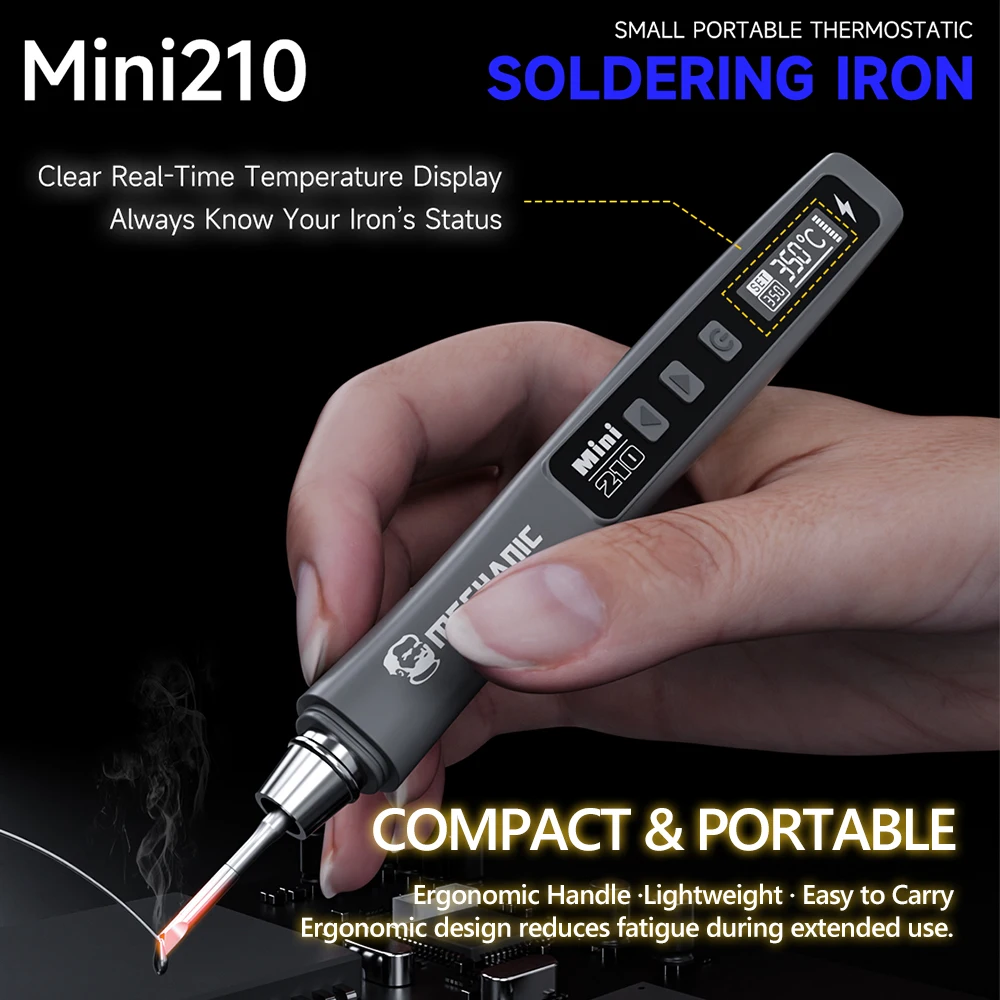 Soldador mecánico Mini210 portátil de temperatura constante para teléfonos móviles, tabletas, herramienta de soldador de reparación de PC electrónica - imagen 5