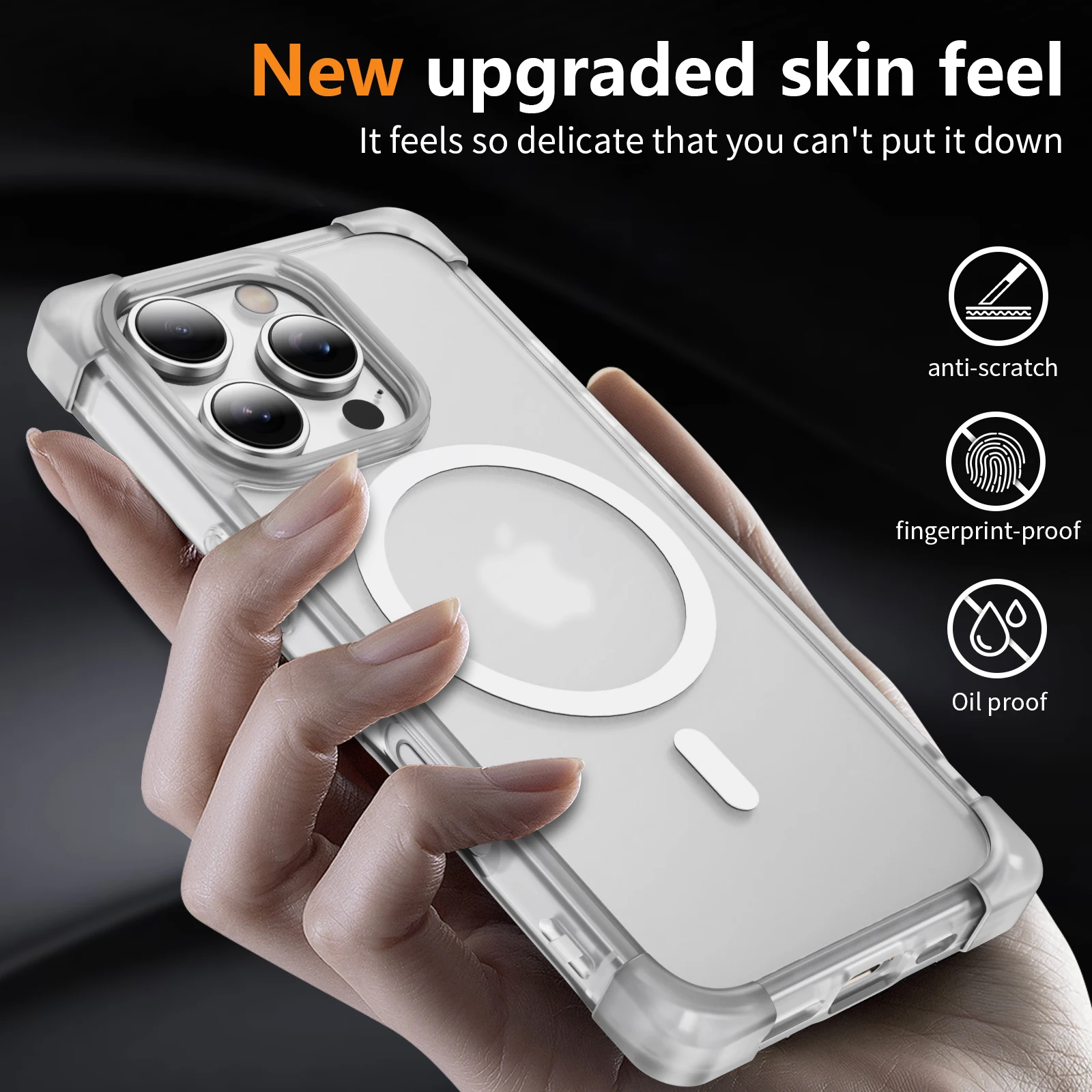 Para Magsafe armadura de carga inalámbrica funda mate para iPhone 16 15 14 13 12 11 Pro Max Plus cubierta acrílica dura transparente a prueba de golpes - imagen 2