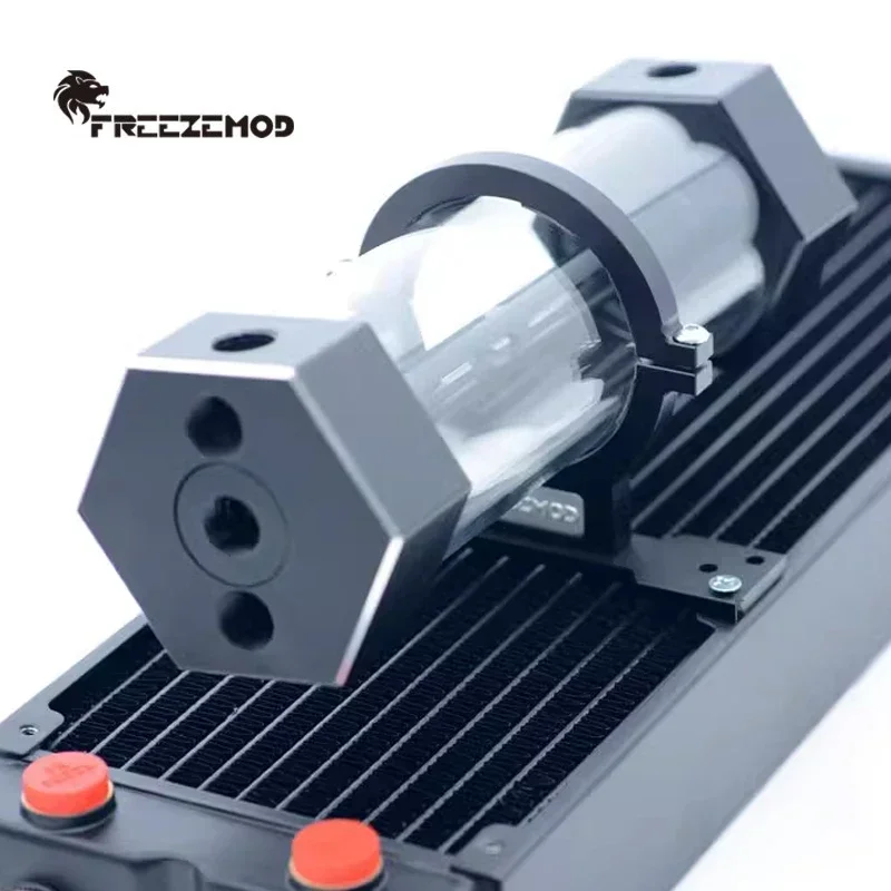 Hebilla de montaje FreezeMod para depósito cilíndrico OD50/60MM, SXKJ-CO, soporte de aluminio completo para refrigeración por agua negro/plateado, - imagen 5