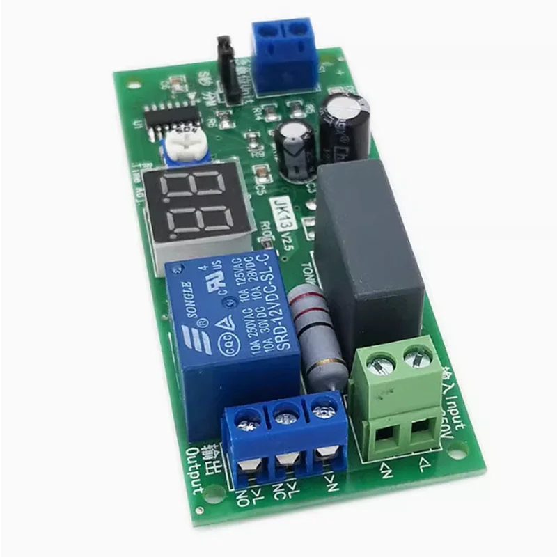 Módulo de relé de retardo Digital JK13 AC 220V interruptor de temporizador de retardo tablero de apagado 0-9,9 S/minutos módulo de relé de retardo fuente de alimentación - imagen 2