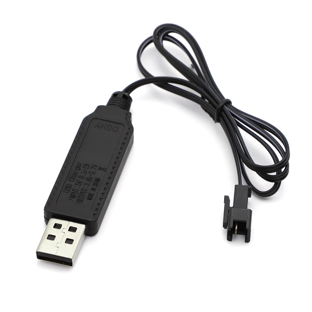 Cable cargador USB para cargador de batería de litio de 3,7 V, SM-2P de adelante, piezas de repuesto de aviones de coche RC, accesorios de juguete de cuadricóptero RC, 1-5 unidades