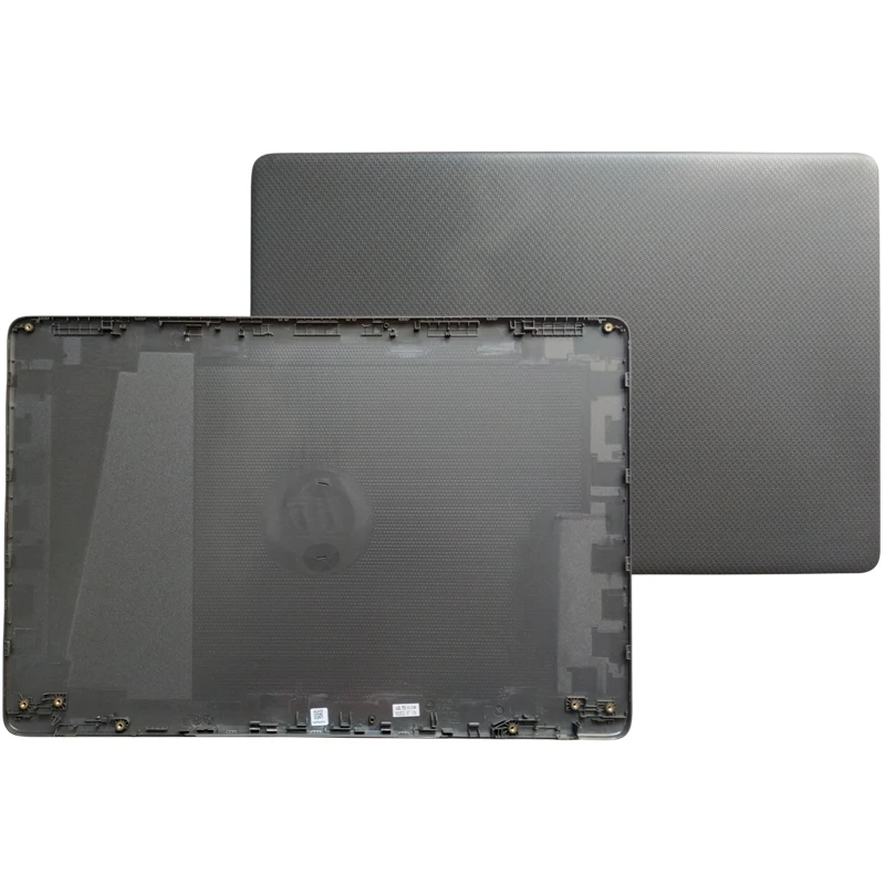 Una computadora portátil negra con un protector de pantalla