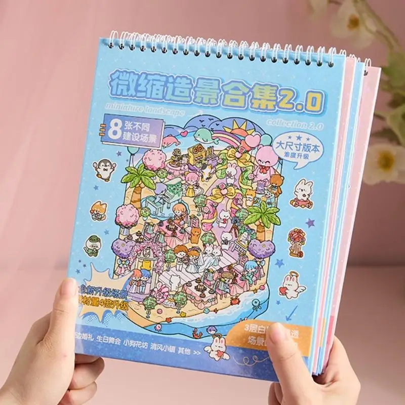 Pegatina paisaje en miniatura para mascotas, pegatina paisaje para diario, cuaderno, álbum recortes, K1KF - imagen 3