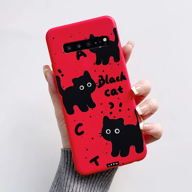 Para Samsung S10 5G funda bonita de dibujos animados de silicona suave mate delgada funda protectora de teléfono para Samsung Galaxy S10 5G G977N funda Coque - imagen 5