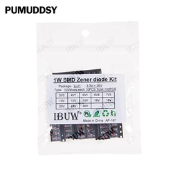 Kit de 13 Tipos * 10 Piezas = 130 Piezas de Diodos Zener SMD LL41 1W 3V3-36V ZM4728A ZM4732A ZM4733A ZM4737A ZM4745A ZM4740A ZM4742A ZM4744A