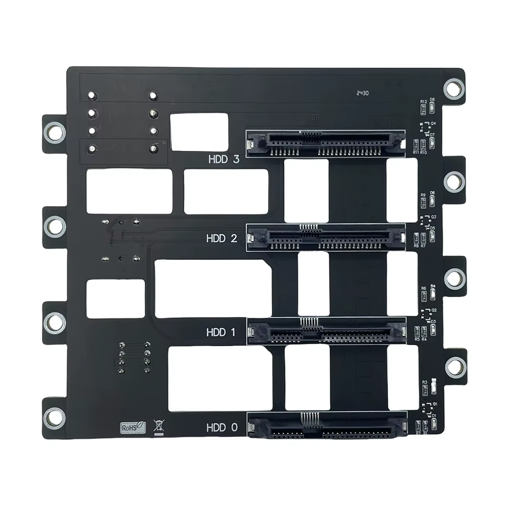 Placa posterior de disco duro SAS\SATA para placa de expansión de servidor de almacenamiento Nas, adaptador HDD de 6Gbps SFF8643 a 4 bahías, fuente de alimentación 4D grande - imagen 5
