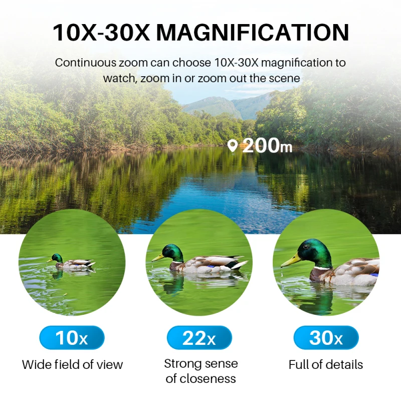 APEXEL-prismáticos portátiles de alta potencia, lente FMC de aumento 10X-30X, Prisma BAK7, telescopio con bolsa de transporte - imagen 4