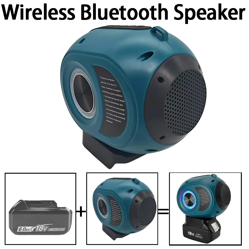 Altavoz Bluetooth inalámbrico, sistema de sonido portátil de alta definición para fiesta festiva, batería Makita/Bosch/DW/Milwaukee de 18/20V