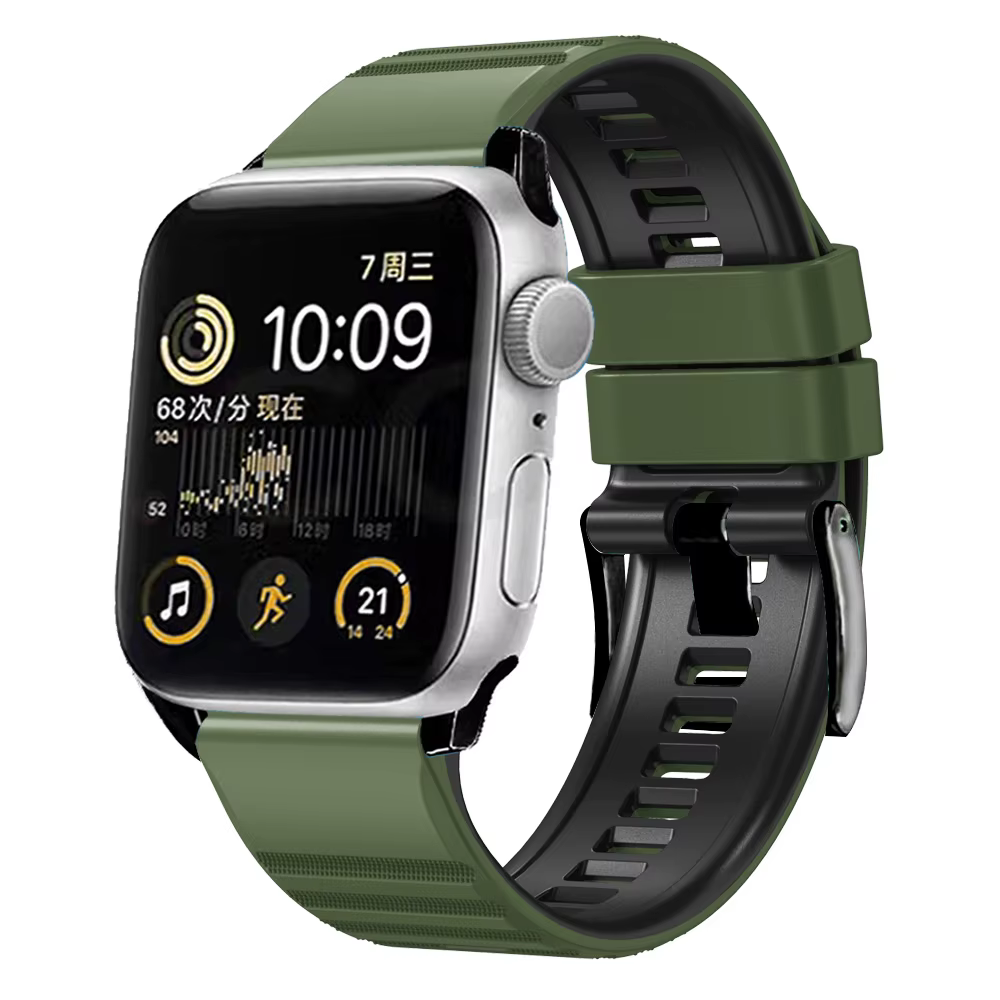 Correa de silicona para Apple Watch, pulsera deportiva de repuesto para IWatch Serie 9/8, 7, 6, 5, 4, 3, SE, 44mm, 45mm, Ultra 49mm, 45mm, 42mm - imagen 5