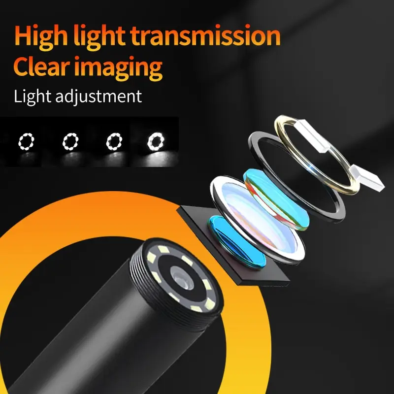Endoscopio Industrial de doble y Triple lente, cámara de inspección por boroscopio LCD de 1080P con cámara de serpiente impermeable IP67 de 8mm para coche - imagen 4