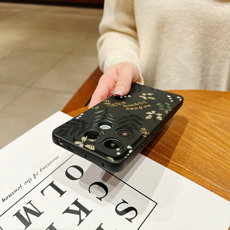 Funda de teléfono con patrón de hojas para Xiaomi Redmi Note 13 12 Pro Plus 5G 12S 11S 11 10S 10 Redmi 12 4G 13C, funda de silicona suave a prueba de golpes - imagen 5