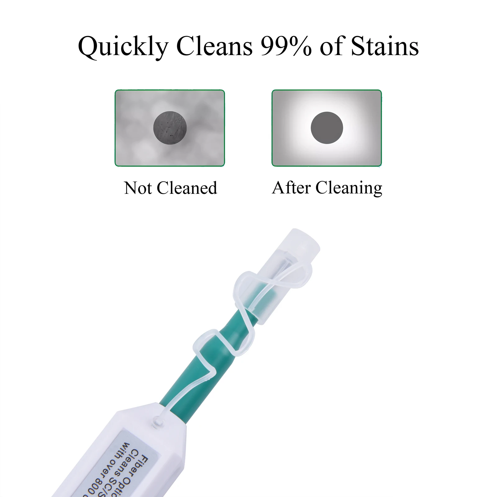 1 bolígrafo de limpieza de fibra óptica con un solo toque: Compatible con conectores SC/FC/ST/LC/MU. |   Herramienta limpiadora facial de extremo de 1,25 mm/2,5 mm ​ - imagen 3