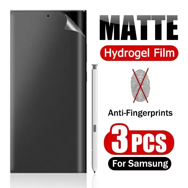 3 uds película de hidrogel mate para Samsung S25 S24 S23 S20 S21 S22 Ultra FE S10 Plus Protector de pantalla para Galaxy Note 20Ultra 10 Plus