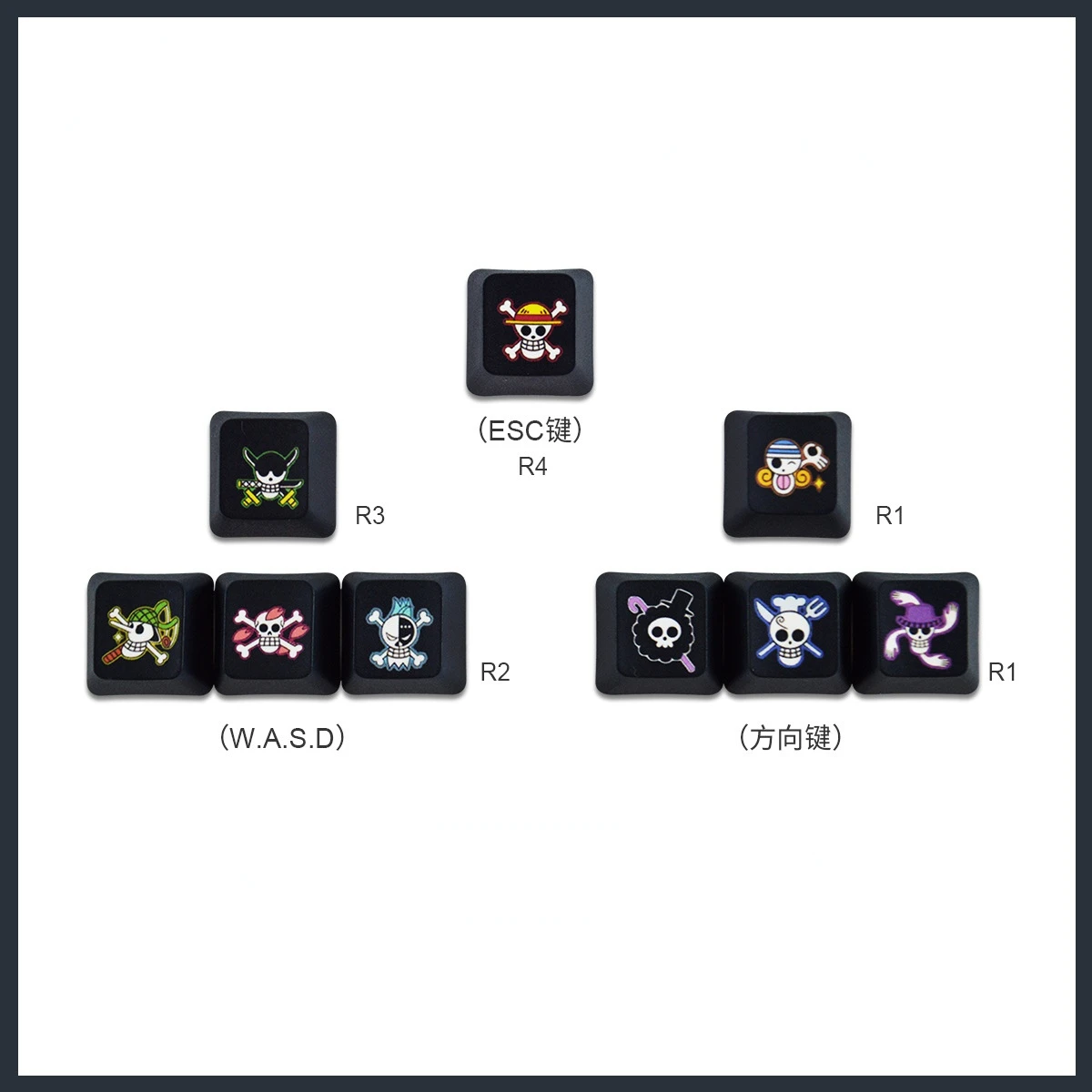 Teclas de Color PBT de sublimación caliente para teclado mecánico RGBY WASD Arrow, teclas ESC, Narotu dargan-ball, gorra de tecla de Anime de una pieza - imagen 3