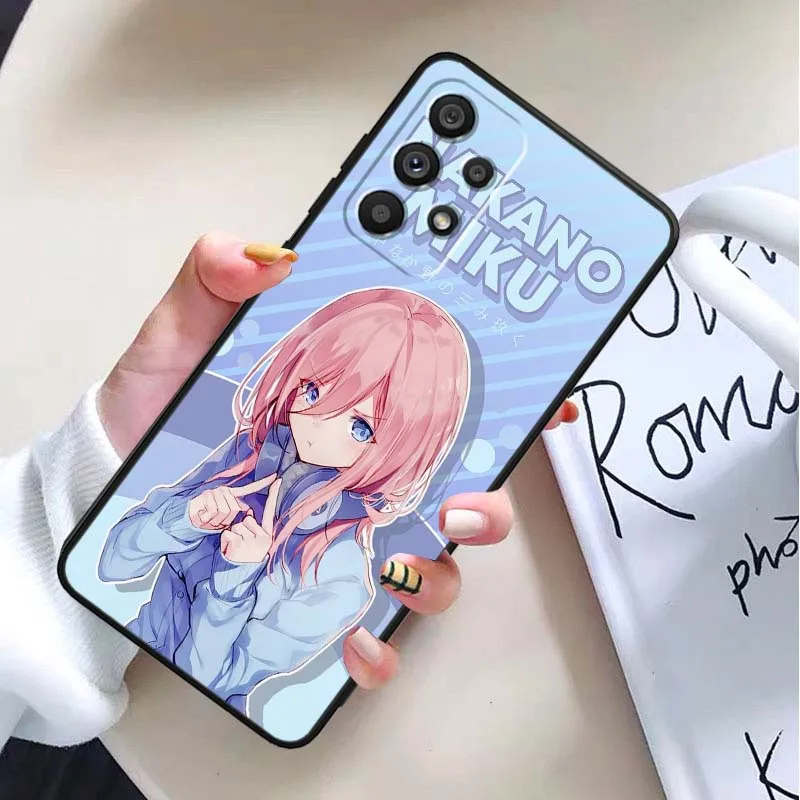 Miku Nakano Anime para Samsung Galaxy A30 A31 A32 A33 A35 A36 A40 A41 A42 A50 A51 A52 A53 funda de teléfono negra - imagen 3
