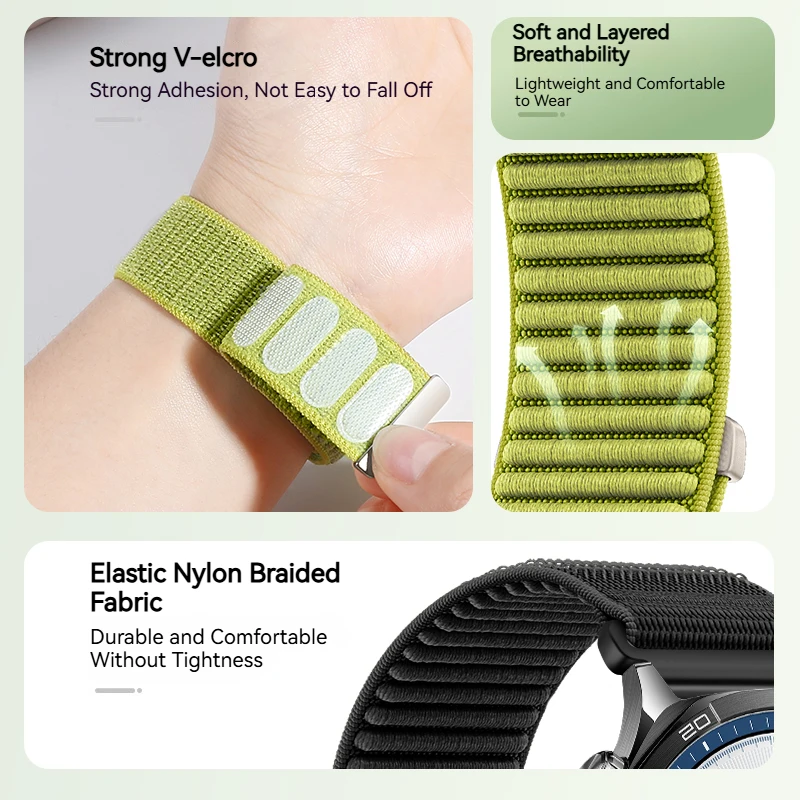 Correa de nailon con bucle de 22mm para Huawei watch GT5 GT4 GT3, correa de 46mm para HUAWEI WATCH 5 4 Pro, pulsera definitiva - imagen 2