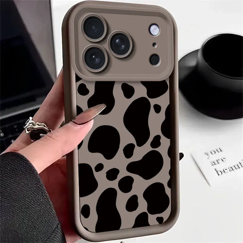Funda de teléfono con estampado de leopardo INS para iPhone 17 17Pro 17Air 17 Pro Max, funda protectora de silicona suave de Color caramelo, funda trasera a prueba de golpes - imagen 3