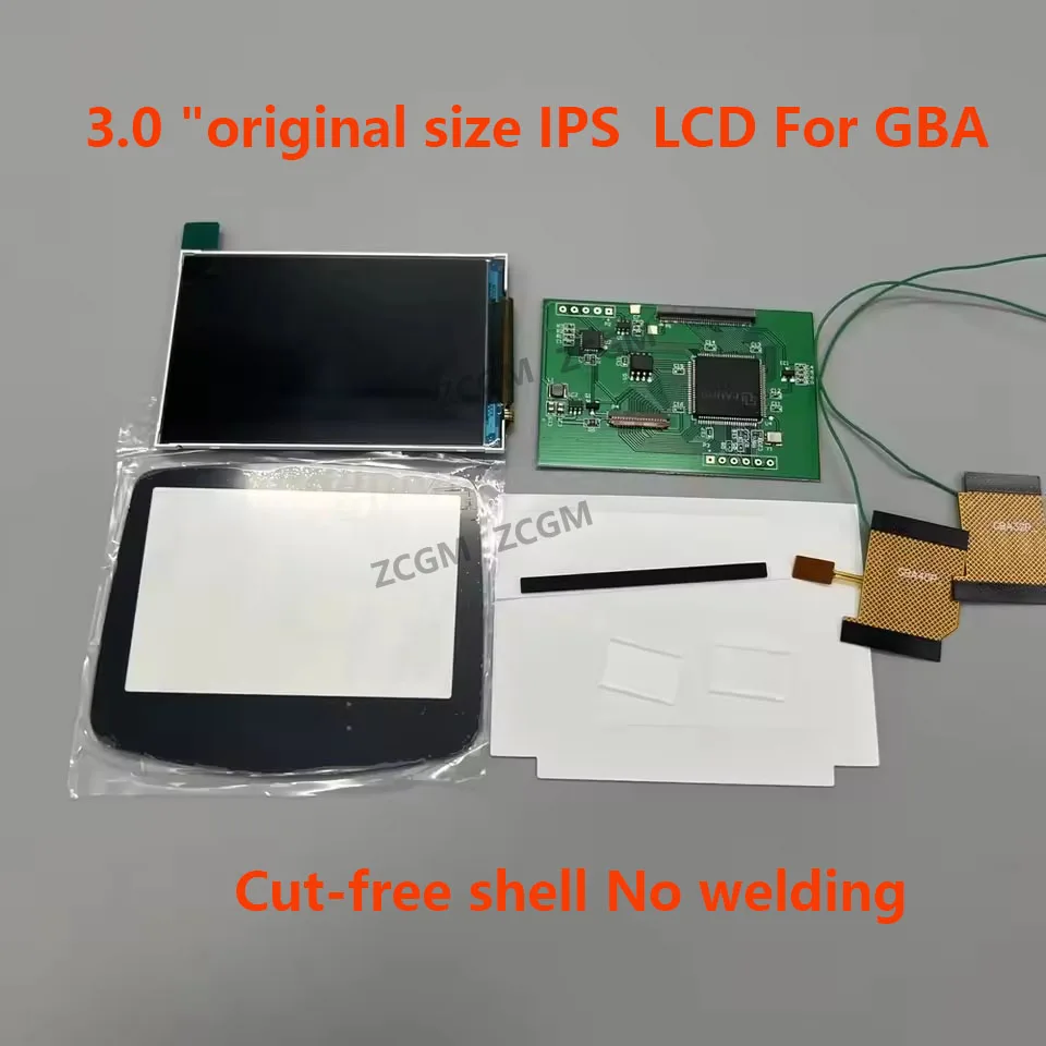 Pantalla LCD IPS de tamaño Original de 3,0 "para carcasa sin cortes GBA, pantalla sin soldadura para Gameboy advance GBA, brillo destacado LCD - imagen 2