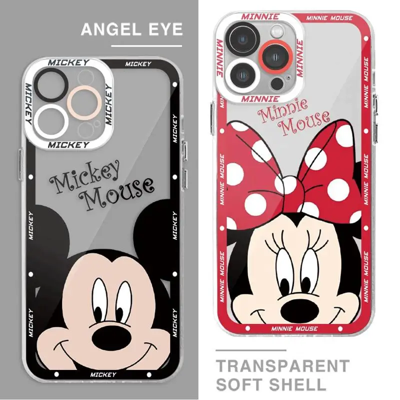 Disney-funda de Mickey y Minnie Mouse para teléfono móvil, carcasa mate a prueba de golpes para Apple iPhone 15 Pro Max 13 14 Plus 12 Mini 11 Pro XR 8 SE 7 6S XS MAX