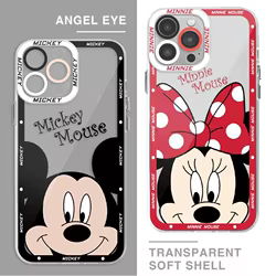 Disney-funda de Mickey y Minnie Mouse para teléfono móvil, carcasa mate a prueba de golpes para Apple iPhone 15 Pro Max 13 14 Plus 12 Mini 11 Pro XR 8 SE 7 6S XS MAX