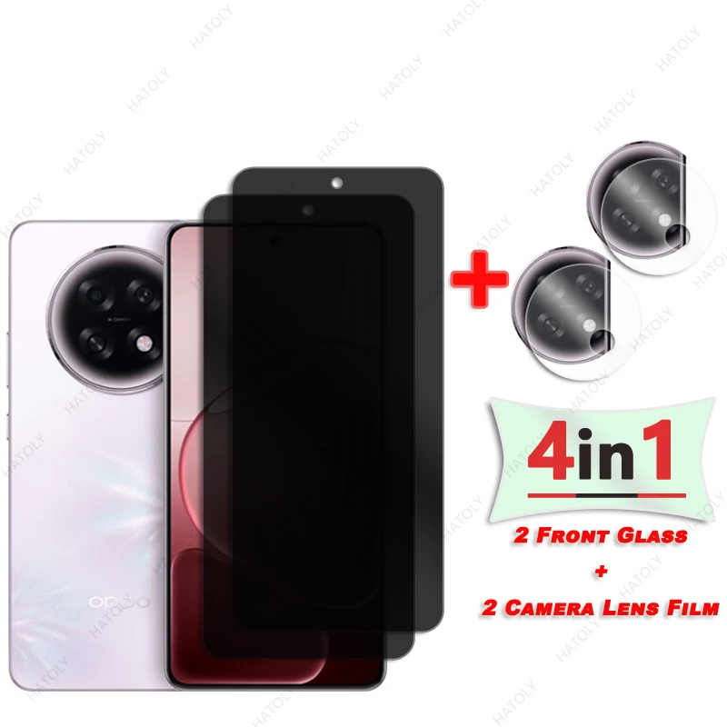 Protector de pantalla de privacidad para Oppo A6 GT 5G, vidrio antiespía para Oppo A6 Max 5G, Protector de lente de cámara, vidrio antideslumbrante - imagen 2