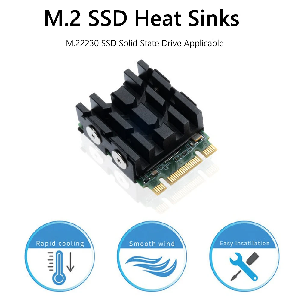Radiador de unidad de disco sólido M.2 M.2 NVME 2230 disipador de calor SSD disipador de calor para computadora de escritorio 2230 SSD refrigeración 2230 disipador de calor SSD - imagen 2