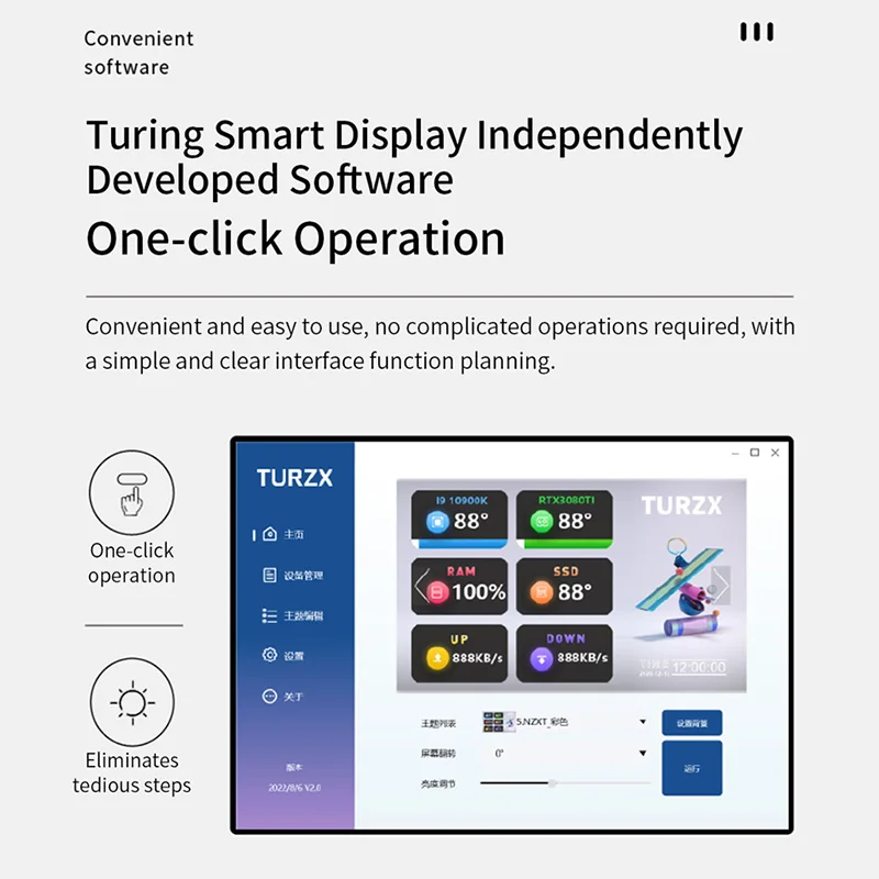 TURZX nueva pantalla secundaria IPS de 5,2 pulgadas 1280x720 interfaz de USB-C CPU GPU RAM Monitor de ordenador pantalla extendida para Windows 10 11 - imagen 5