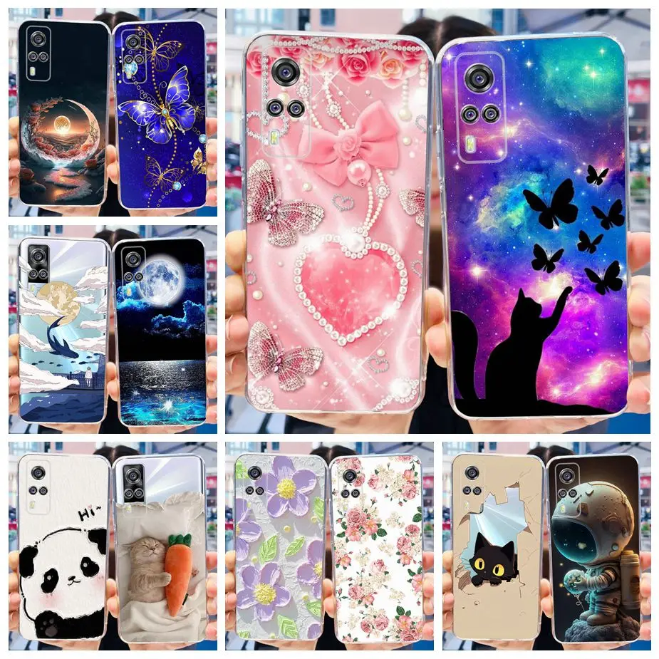 Para Vivo Y51 2020 funda V2030 elegante funda pintada suave funda de teléfono delgada para Vivo Y31 Y 33 53s VivoY31 VivoY33 V2057 Y53s 4G bolsas