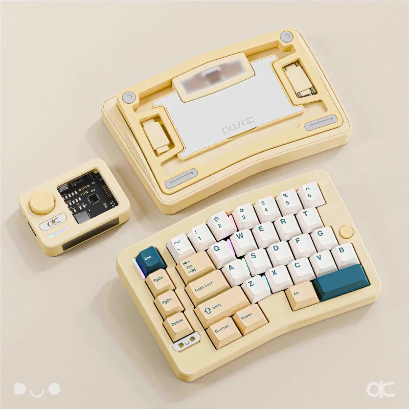QK Alice Duo Split carcasa de aluminio personalizada Bluetooth inalámbrico de modo Dual Kit de teclado mecánico juegos serie a todo Color Wooting - imagen 2