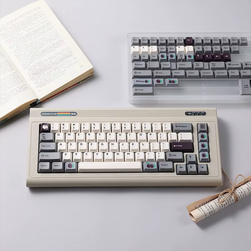 Teclas clásicas grises para seguidores, teclas rusas PBT Dye-Sub, perfil de cereza Retro, teclas personalizadas, accesorios para teclado mecánico - imagen 2
