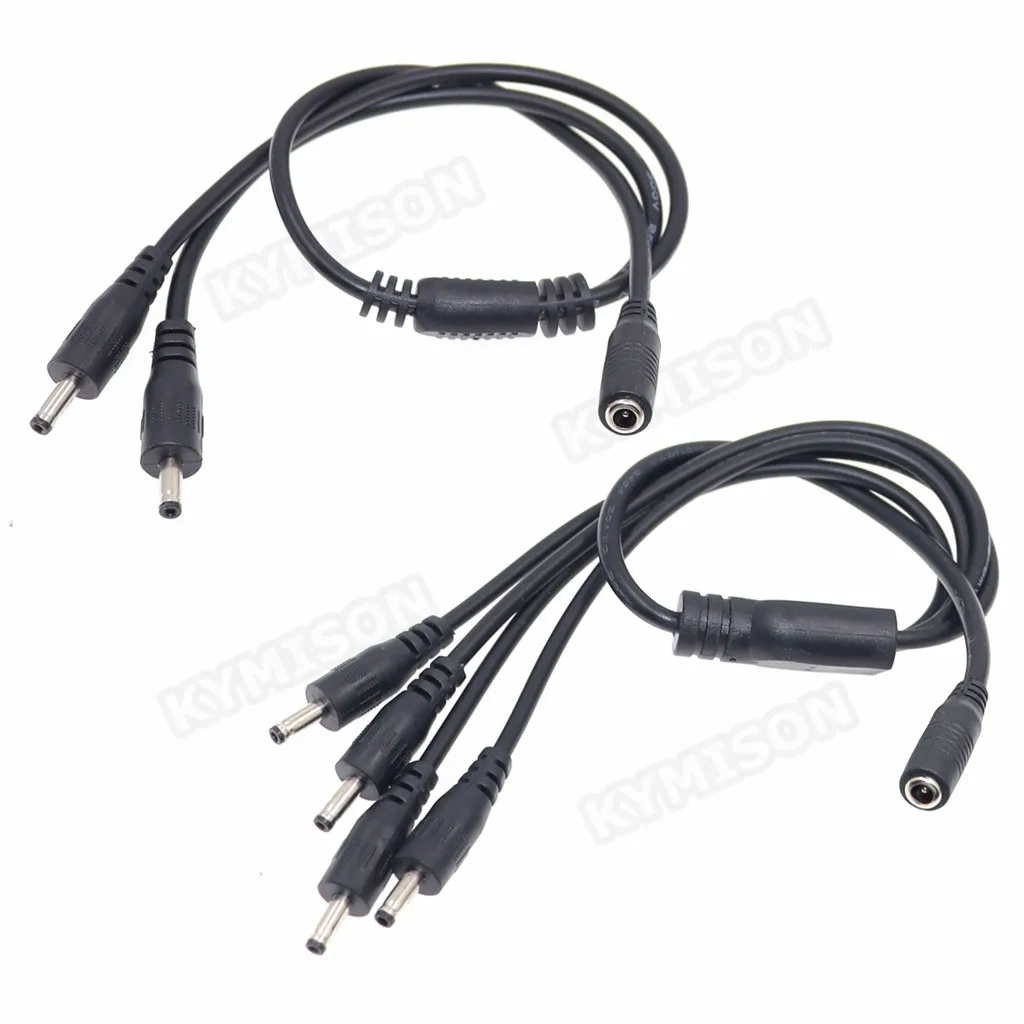 Cable de extensión adaptador macho a hembra tipo Y de 3,5x1,35mm, 1 hembra a 2/4 macho, divisor de Cable de alimentación de CC