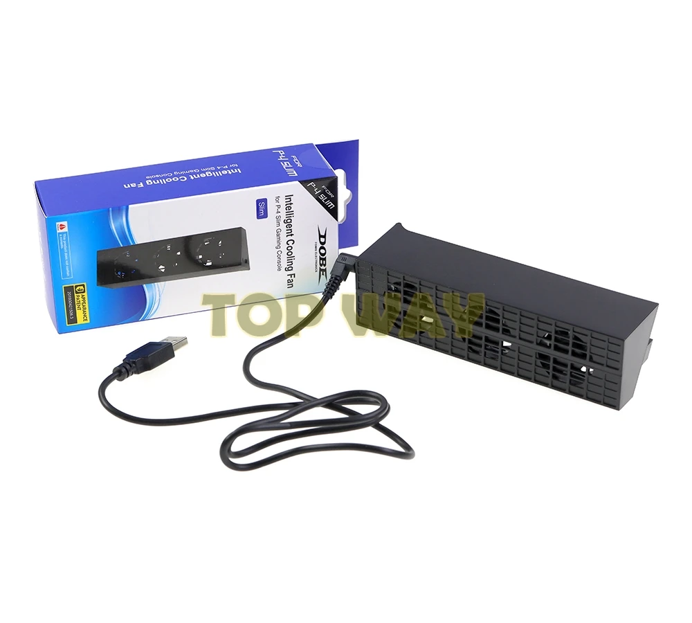 1 unidad para PS4 ventilador de refrigeración delgado USB externo 3 ventiladores Super Turbo Control de temperatura para consola Playstation 4 delgada - imagen 4