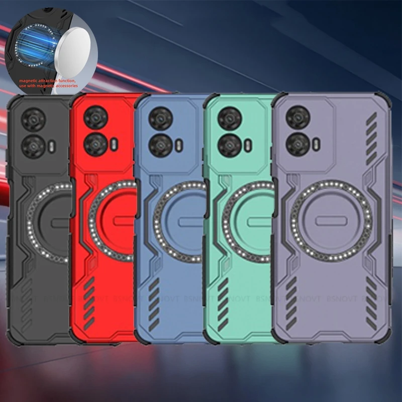 Para cubierta Motorola Moto G34 funda Moto G34 Capas nuevo teléfono a prueba de golpes parachoques trasero atracción magnética Adsorción Fundas Moto G34